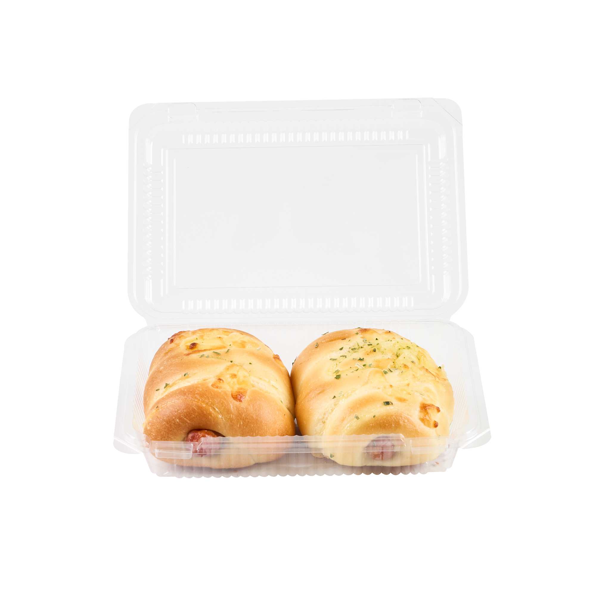 Thermo Tek Rectangle Clear Plastic Clamshell Container - 7 1/2" x 5 1/4" x 1 3/4" - 100 count box