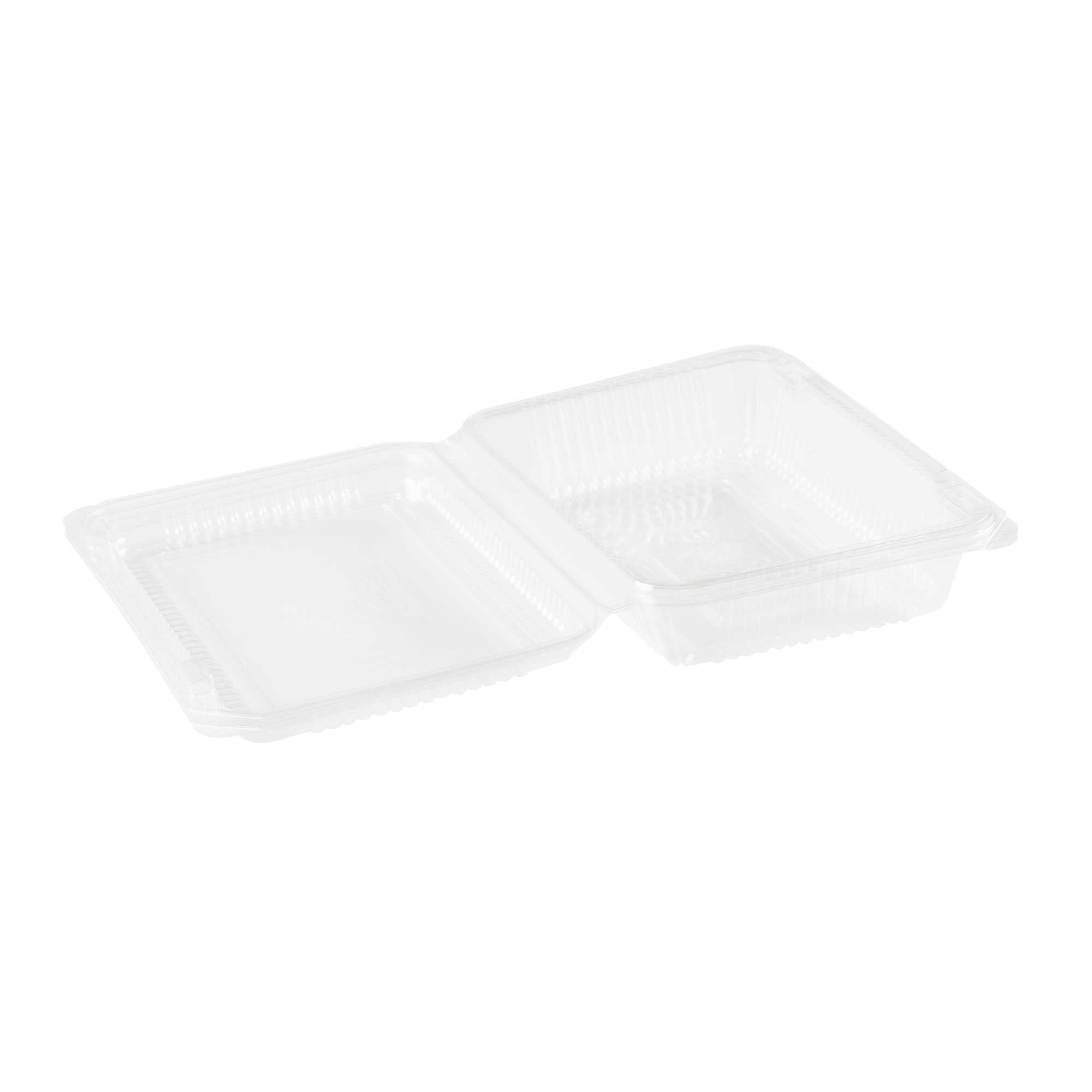 Thermo Tek Rectangle Clear Plastic Clamshell Container - 7 1/2" x 5 1/4" x 1 3/4" - 100 count box