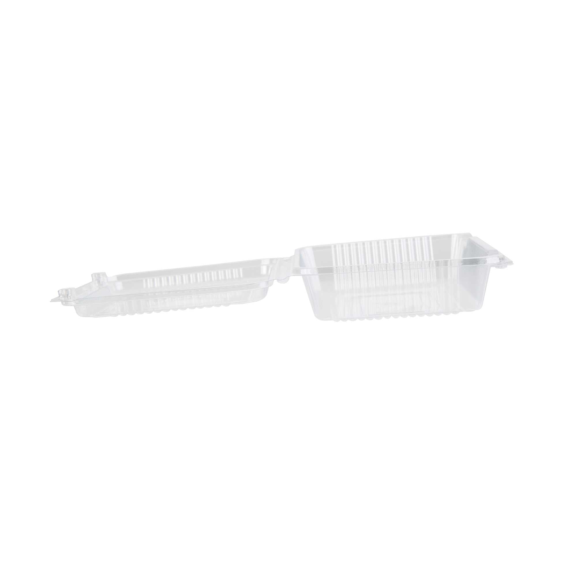 Thermo Tek Rectangle Clear Plastic Clamshell Container - 7 1/2" x 5 1/4" x 1 3/4" - 100 count box
