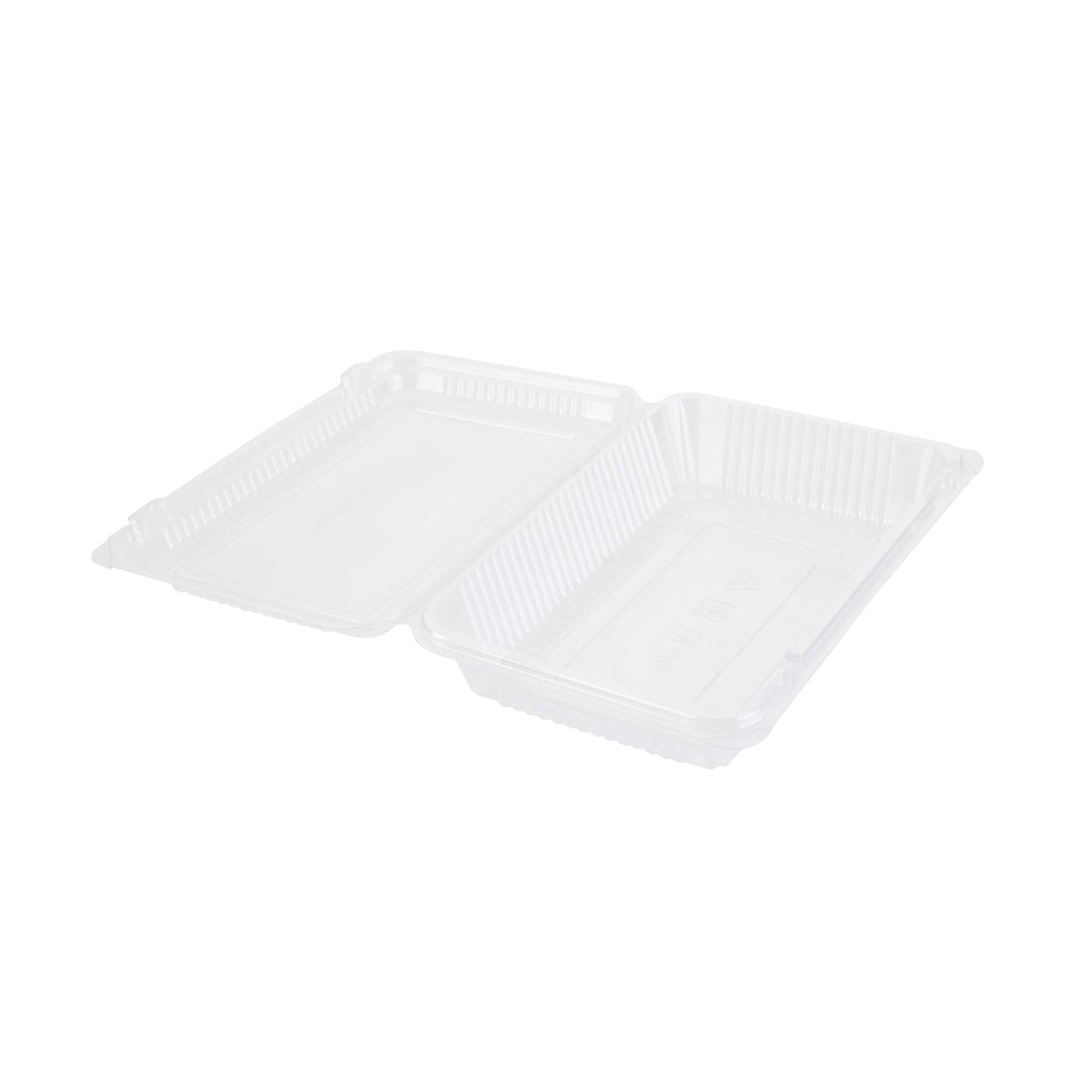 Thermo Tek Rectangle Clear Plastic Clamshell Container - 7 1/2" x 5 1/4" x 1 3/4" - 100 count box