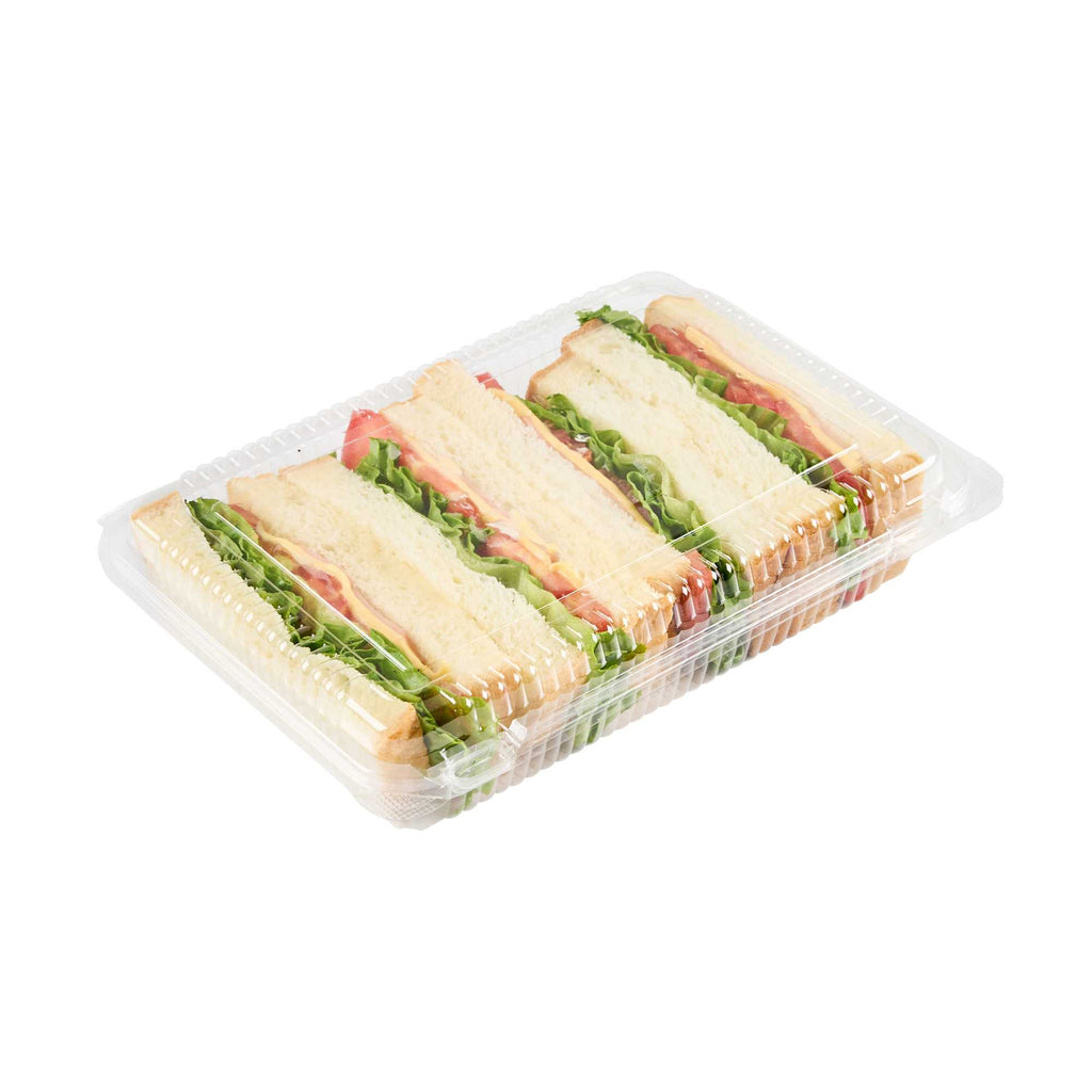 Thermo Tek Rectangle Clear Plastic Clamshell Container - 8 1/4" x 5 3/4" x 1 3/4" - 100 count box
