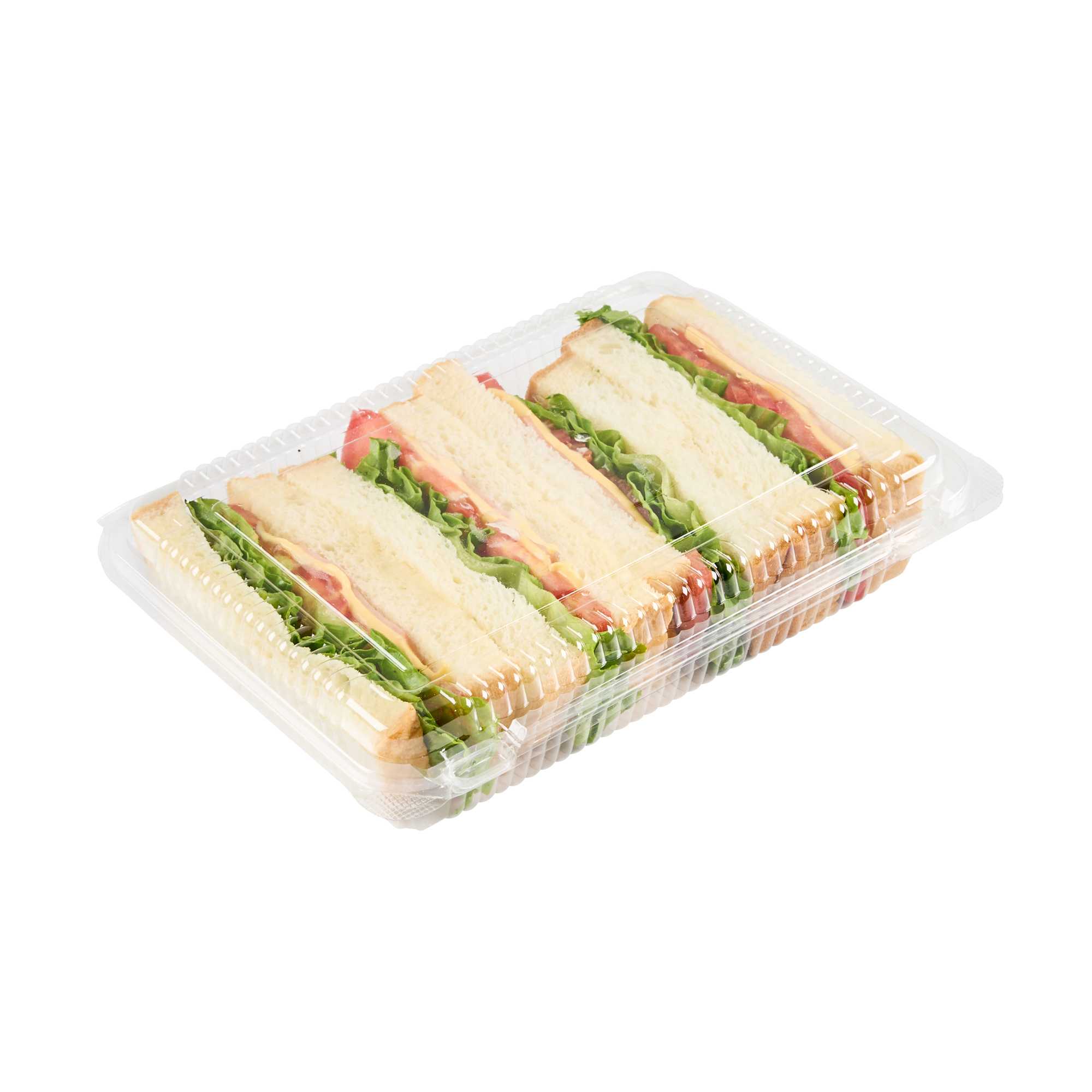 Thermo Tek Rectangle Clear Plastic Clamshell Container - 8 1/4" x 5 3/4" x 1 3/4" - 100 count box