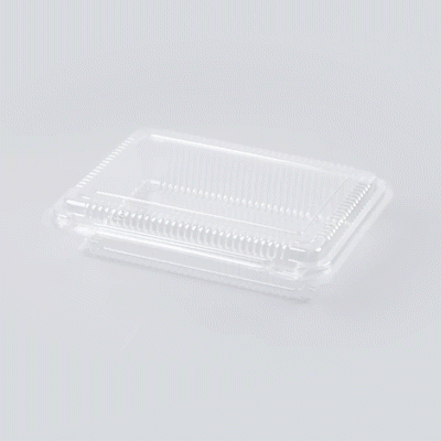 Thermo Tek Rectangle Clear Plastic Clamshell Container - 8 1/4" x 5 3/4" x 1 3/4" - 100 count box
