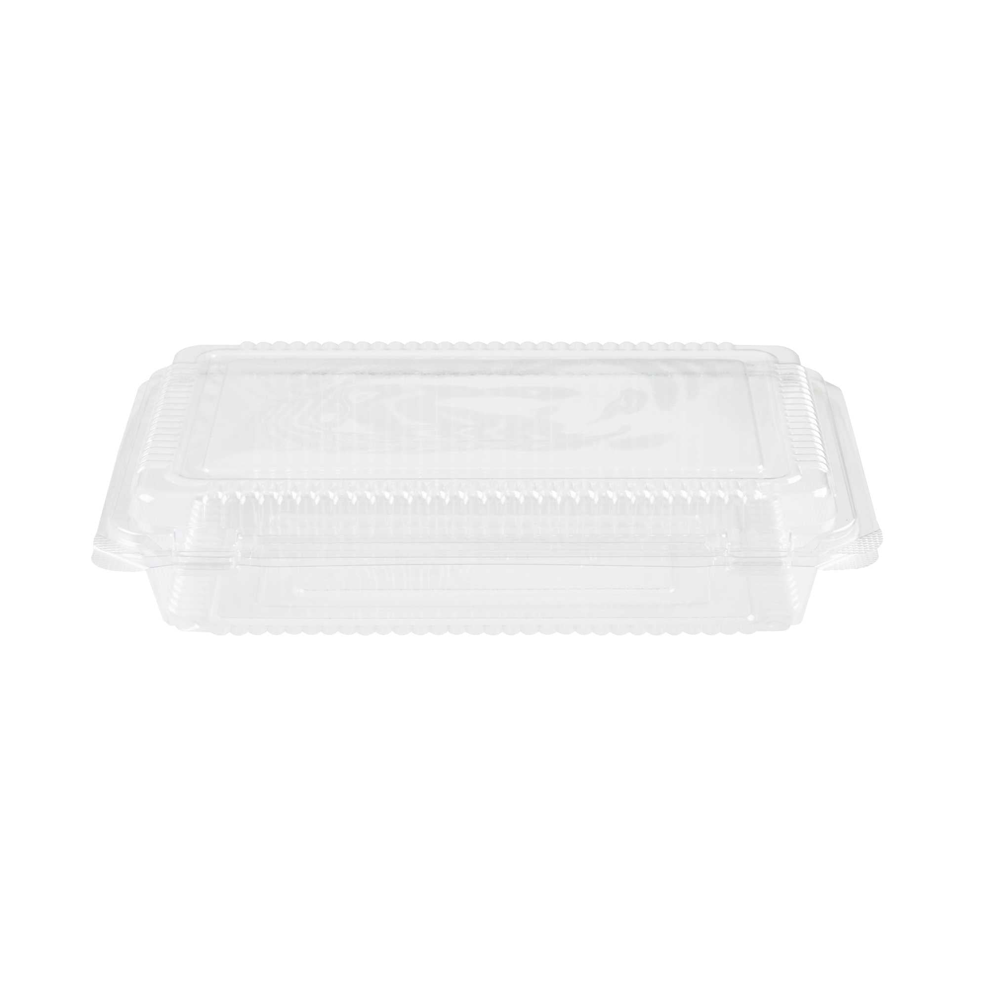 Thermo Tek Rectangle Clear Plastic Clamshell Container - 8 1/4" x 5 3/4" x 1 3/4" - 100 count box