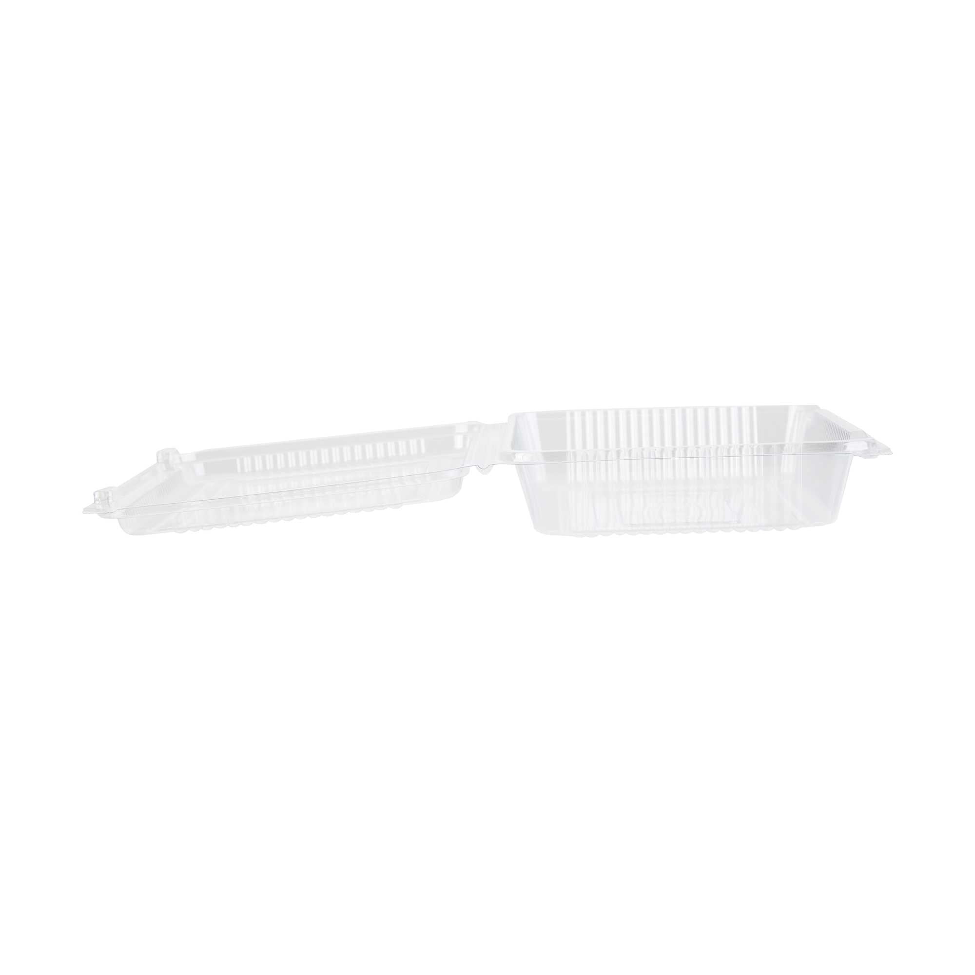 Thermo Tek Rectangle Clear Plastic Clamshell Container - 8 1/4" x 5 3/4" x 1 3/4" - 100 count box