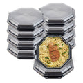Chef 101 Octagon Black Plastic Food Container - with Clear Lid - 9" x 9" x 2" - 100 count box