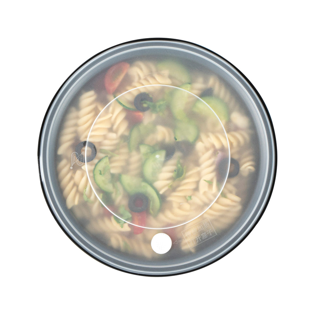 Cater Tek 51 oz Round Black Plastic Catering / Serving Bowl - with Clear Lid, Microwavable - 8" x 8" x 3 1/2" - 100 count box