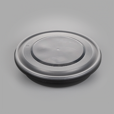 Cater Tek 51 oz Round Black Plastic Catering / Serving Bowl - with Clear Lid, Microwavable - 9 1/4" x 9 1/4" x 3" - 25 count box