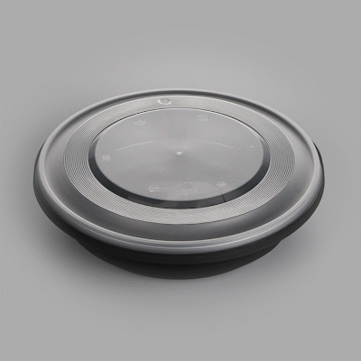 Cater Tek 58 oz Round Black Plastic Catering / Serving Bowl - with Clear Lid, Microwavable - 8" x 8" x 3 3/4" - 25 count box