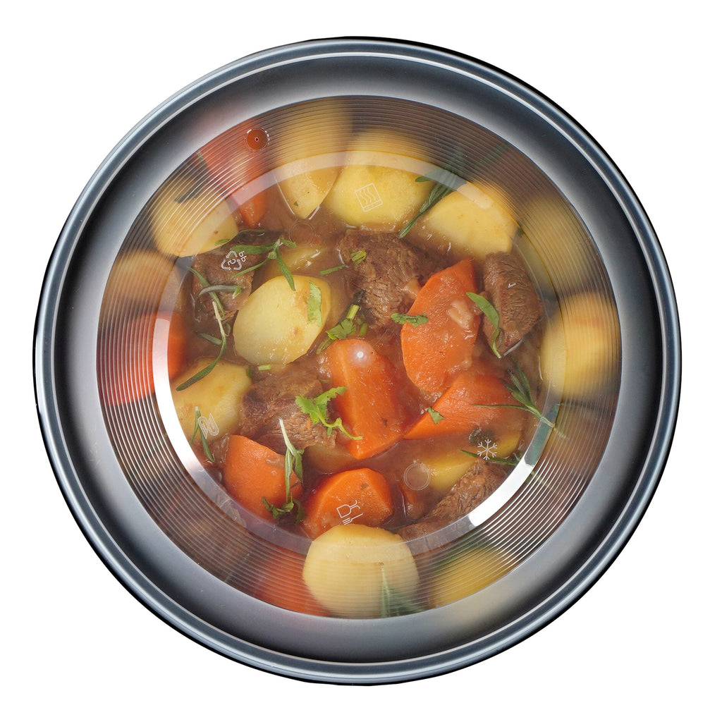 Cater Tek 58 oz Round Black Plastic Catering / Serving Bowl - with Clear Lid, Microwavable - 8" x 8" x 3 3/4" - 100 count box