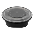 Cater Tek 85 oz Round Black Catering / Serving Bowl - with Clear Lid, Microwavable - 9 3/4" x 9 3/4" x 3 3/4" - 25 count box