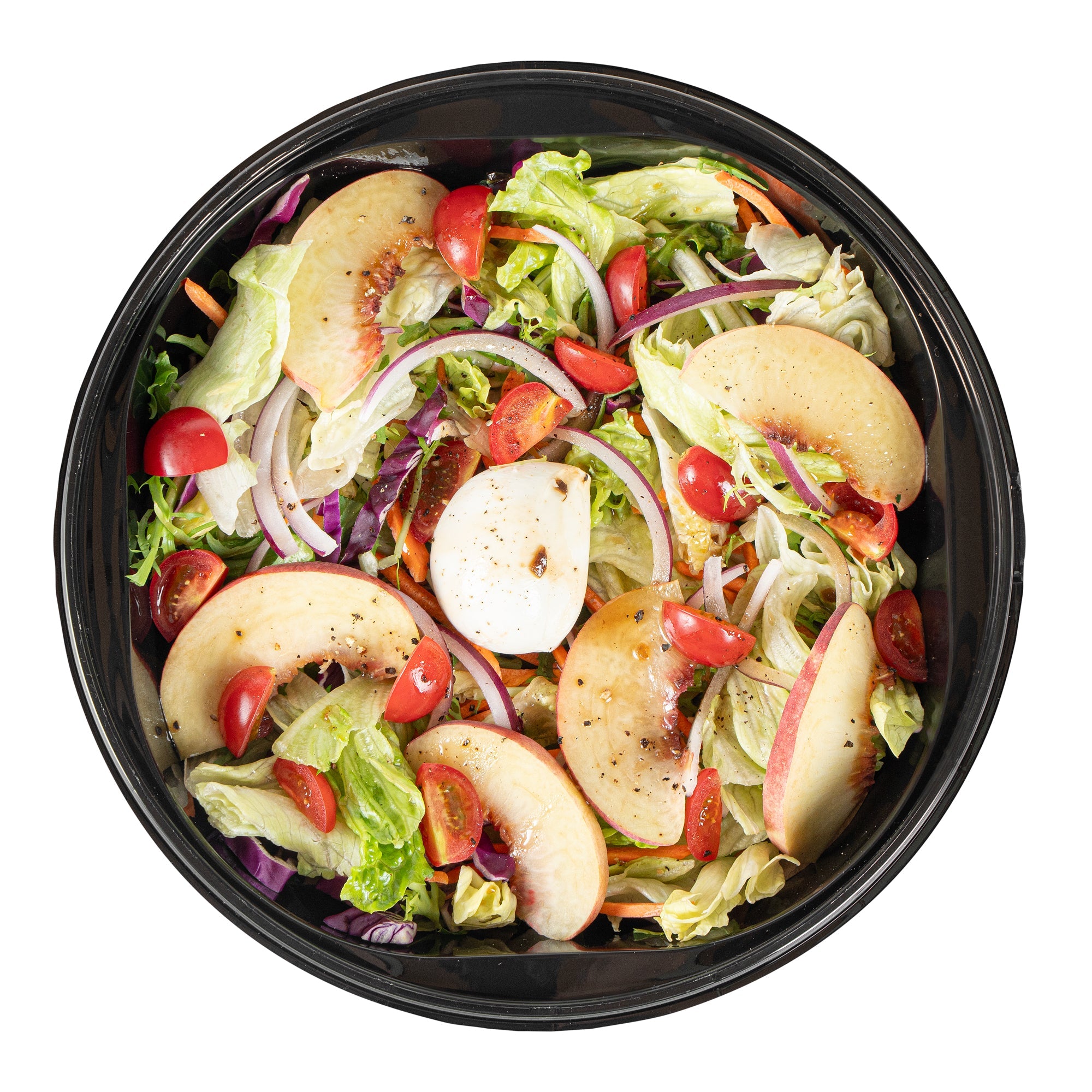 Cater Tek 85 oz Round Black Catering / Serving Bowl - with Clear Lid, Microwavable - 9 3/4" x 9 3/4" x 3 3/4" - 100 count box