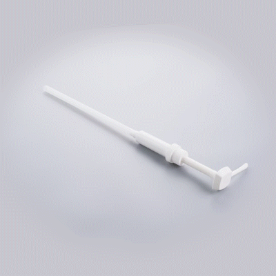Met Lux 1 oz White Plastic Condiment Pump - with 11" Trimmable Dip Tube - 1 count box