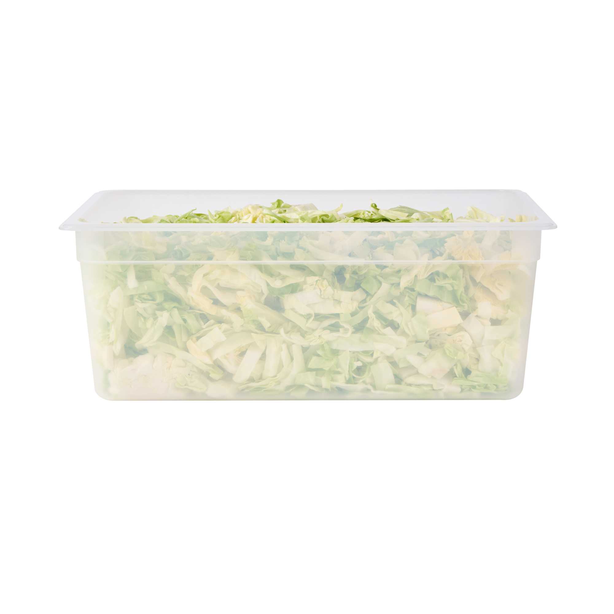Met Lux Rectangle White Polypropylene Full Size Food Pan - 8" Deep, with Label - 1 count box