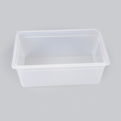 Met Lux Rectangle White Polypropylene Full Size Food Pan - 8" Deep, with Label - 1 count box