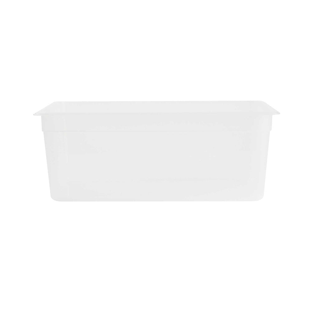 Met Lux Rectangle White Polypropylene Full Size Food Pan - 8" Deep, with Label - 1 count box
