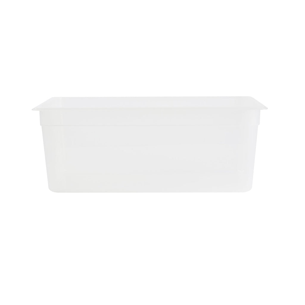 Met Lux Rectangle White Polypropylene Full Size Food Pan - 8" Deep, with Label - 10 count box