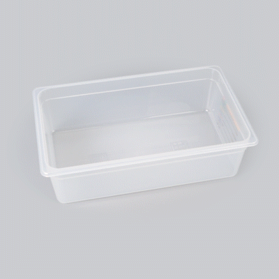 Met Lux Rectangle White Polypropylene Full Size Food Pan - 6" Deep, with Label - 1 count box