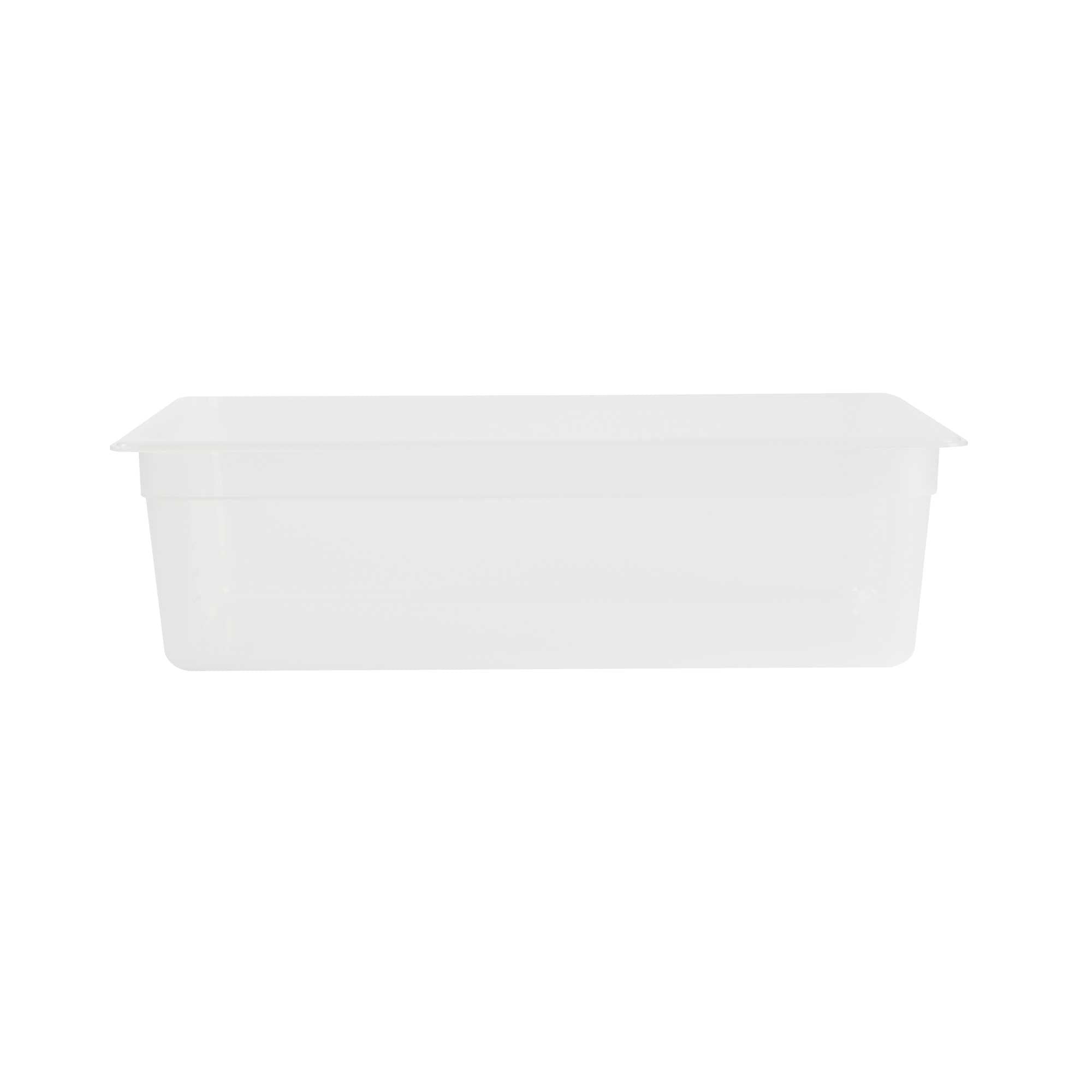Met Lux Rectangle White Polypropylene Full Size Food Pan - 6" Deep, with Label - 1 count box