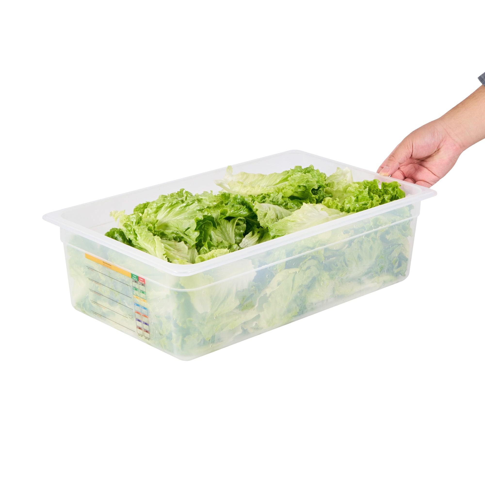 Met Lux Rectangle White Polypropylene Full Size Food Pan - 6" Deep, with Label - 10 count box