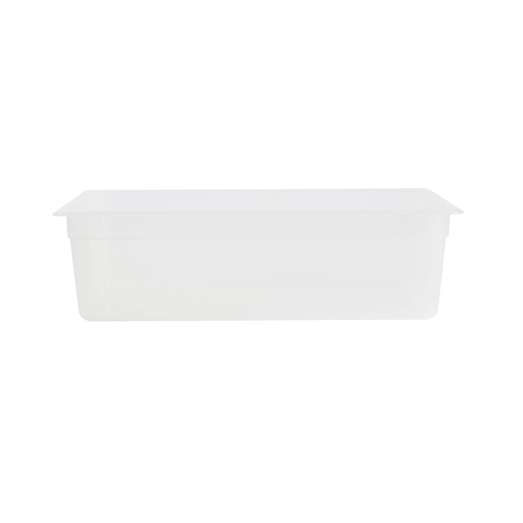 Met Lux Rectangle White Polypropylene Full Size Food Pan - 6" Deep, with Label - 10 count box