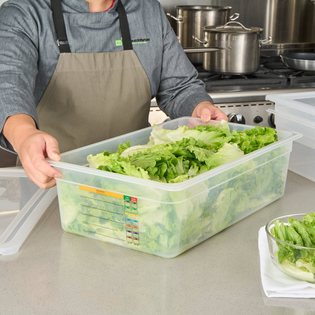 Met Lux Rectangle White Polypropylene Full Size Food Pan - 6" Deep, with Label - 10 count box