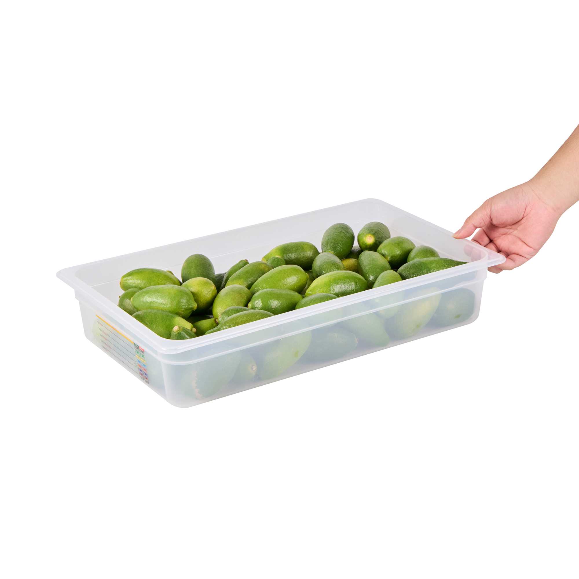 Met Lux Rectangle White Polypropylene Full Size Food Pan - 4" Deep, with Label - 1 count box