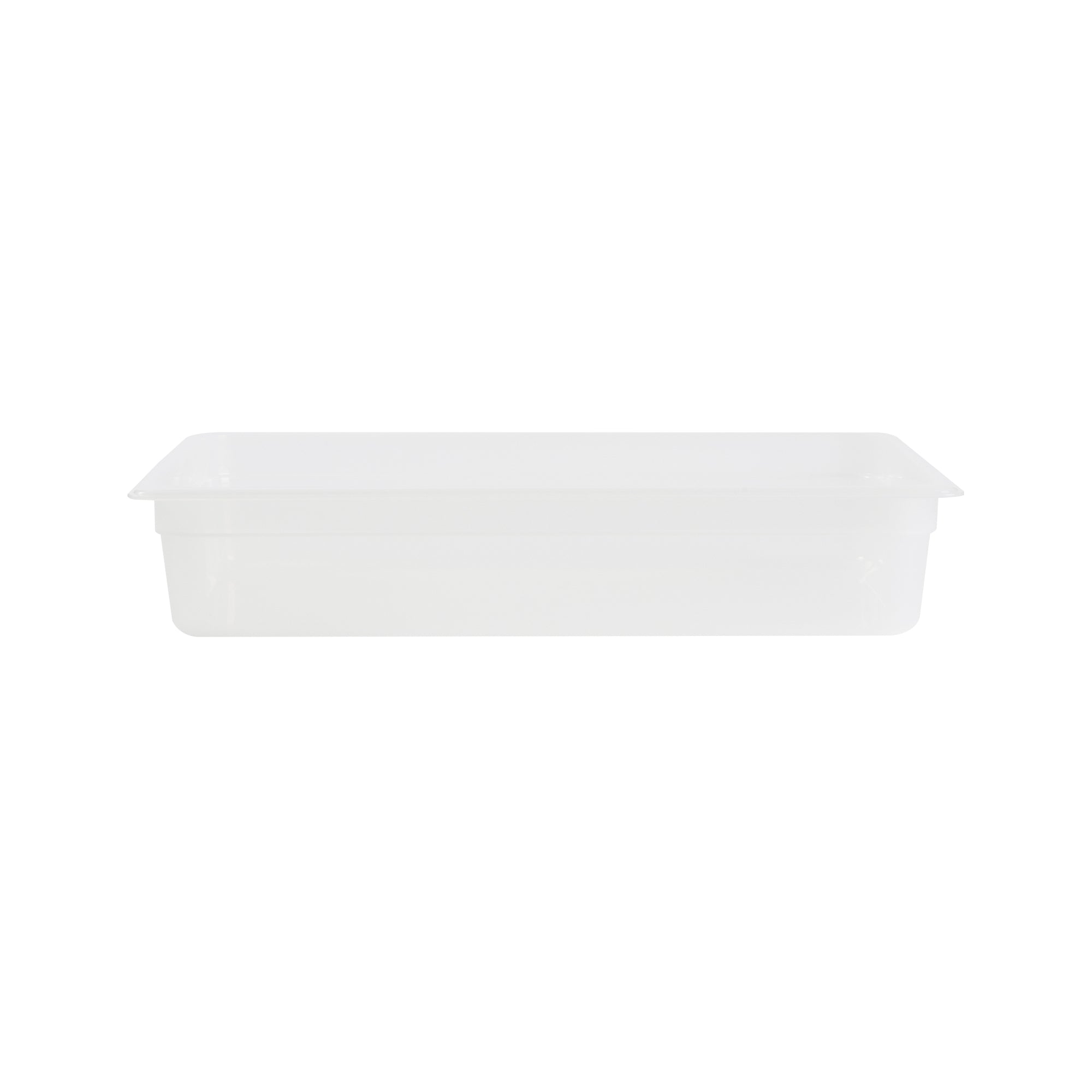 Met Lux Rectangle White Polypropylene Full Size Food Pan - 4" Deep, with Label - 10 count box