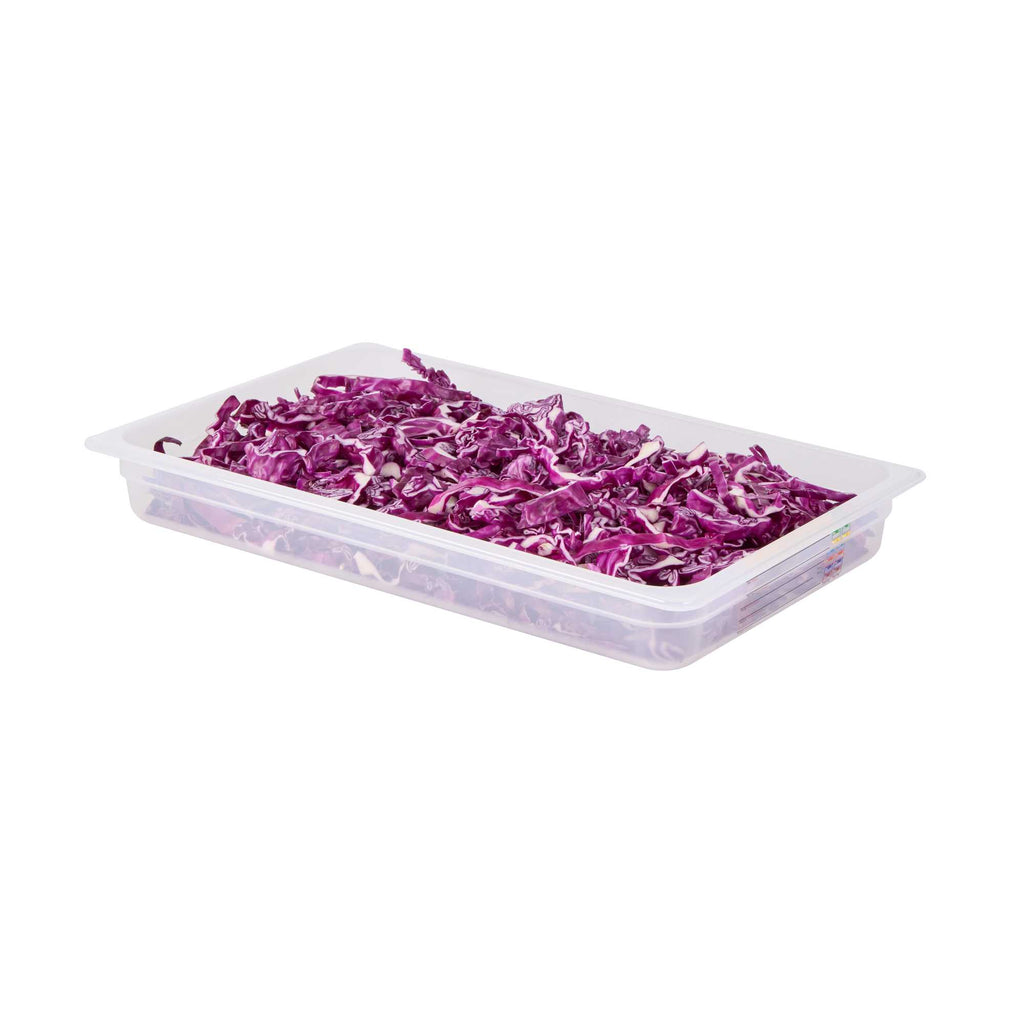 Met Lux Rectangle White Polypropylene Full Size Food Pan - 2.5" Deep, with Label - 1 count box