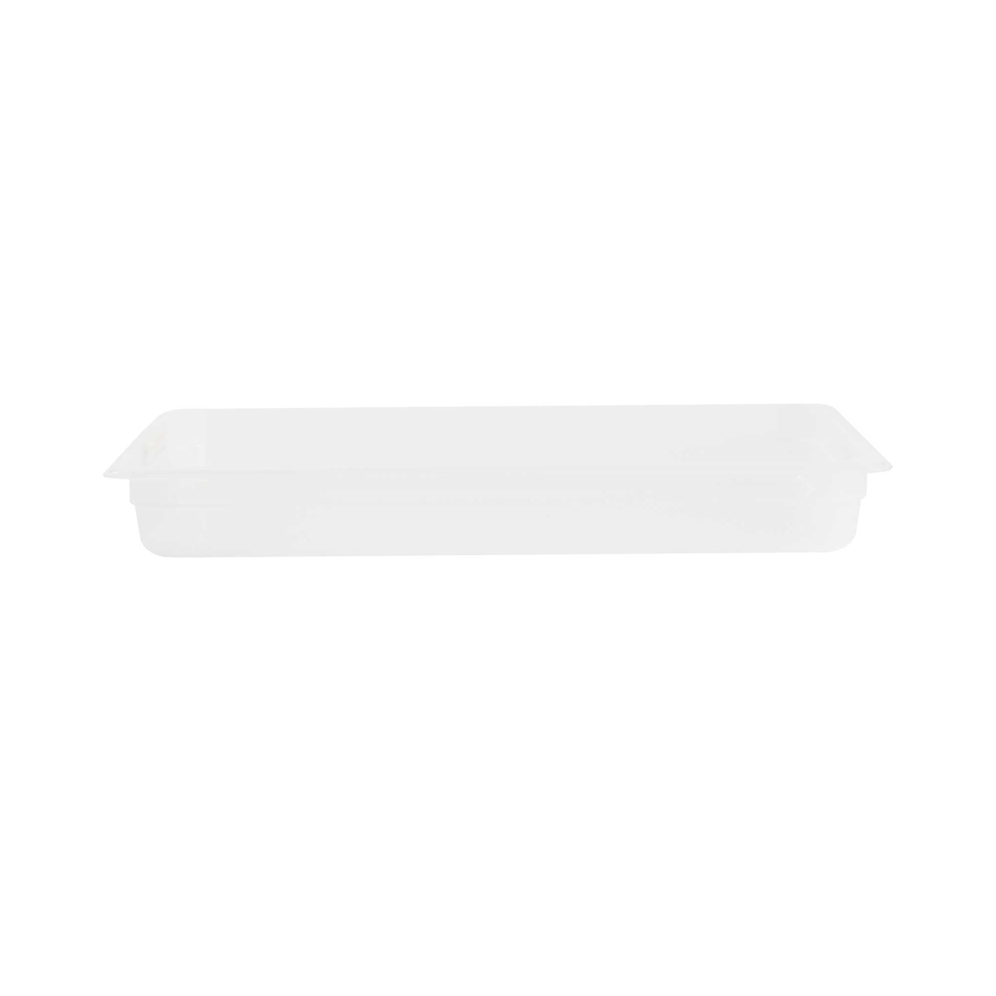 Met Lux Rectangle White Polypropylene Full Size Food Pan - 2.5" Deep, with Label - 1 count box