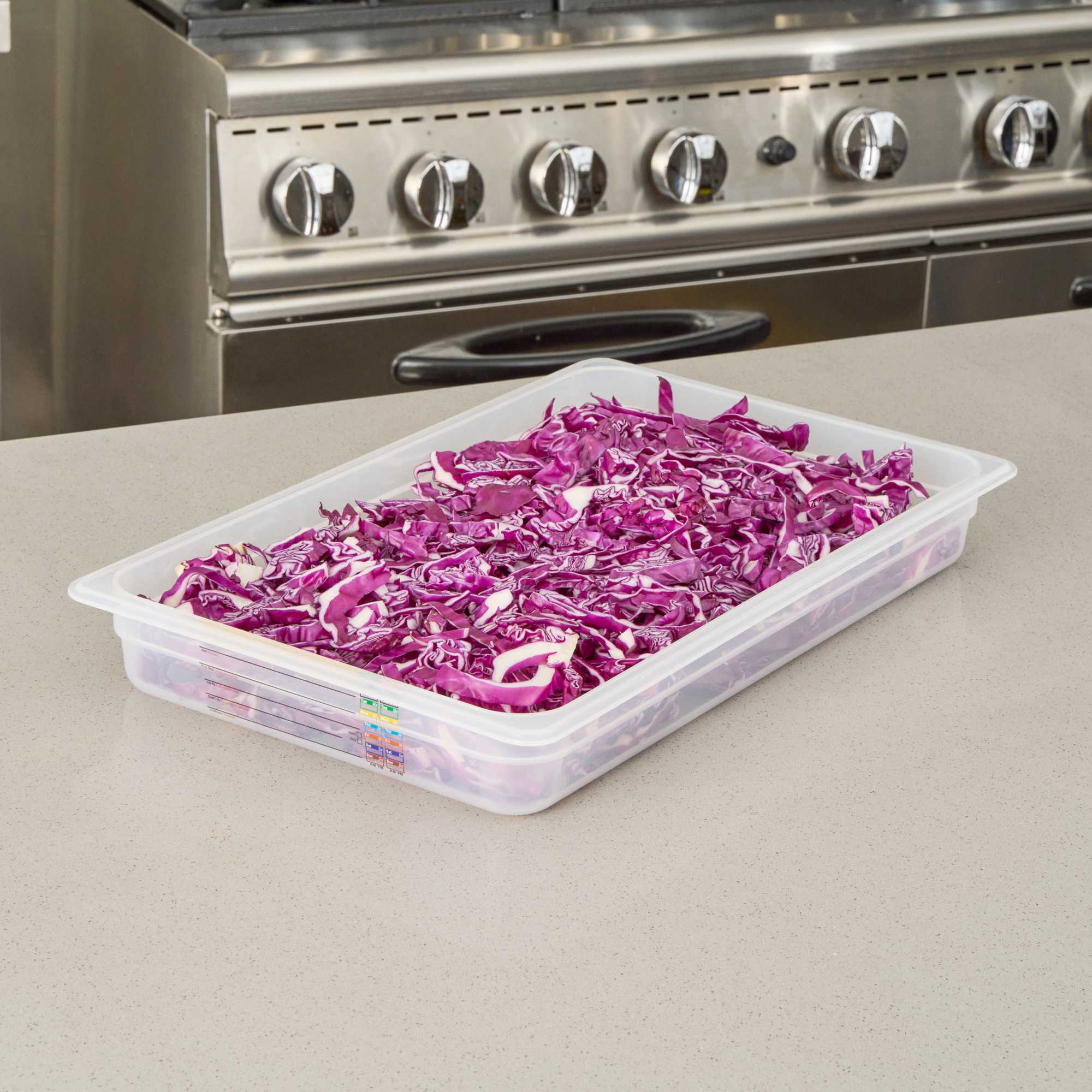 Met Lux Rectangle White Polypropylene Full Size Food Pan - 2.5" Deep, with Label - 1 count box