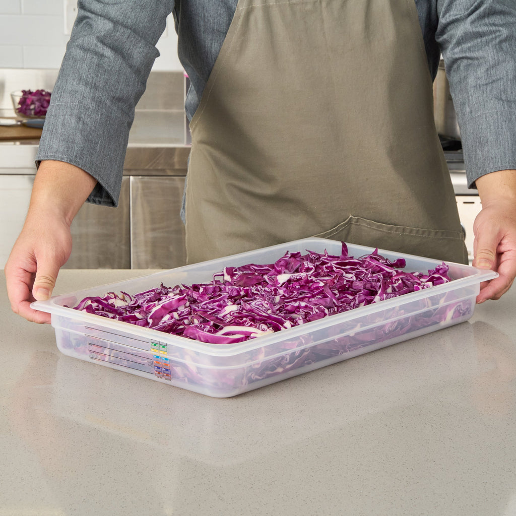 Met Lux Rectangle White Polypropylene Full Size Food Pan - 2.5" Deep, with Label - 10 count box