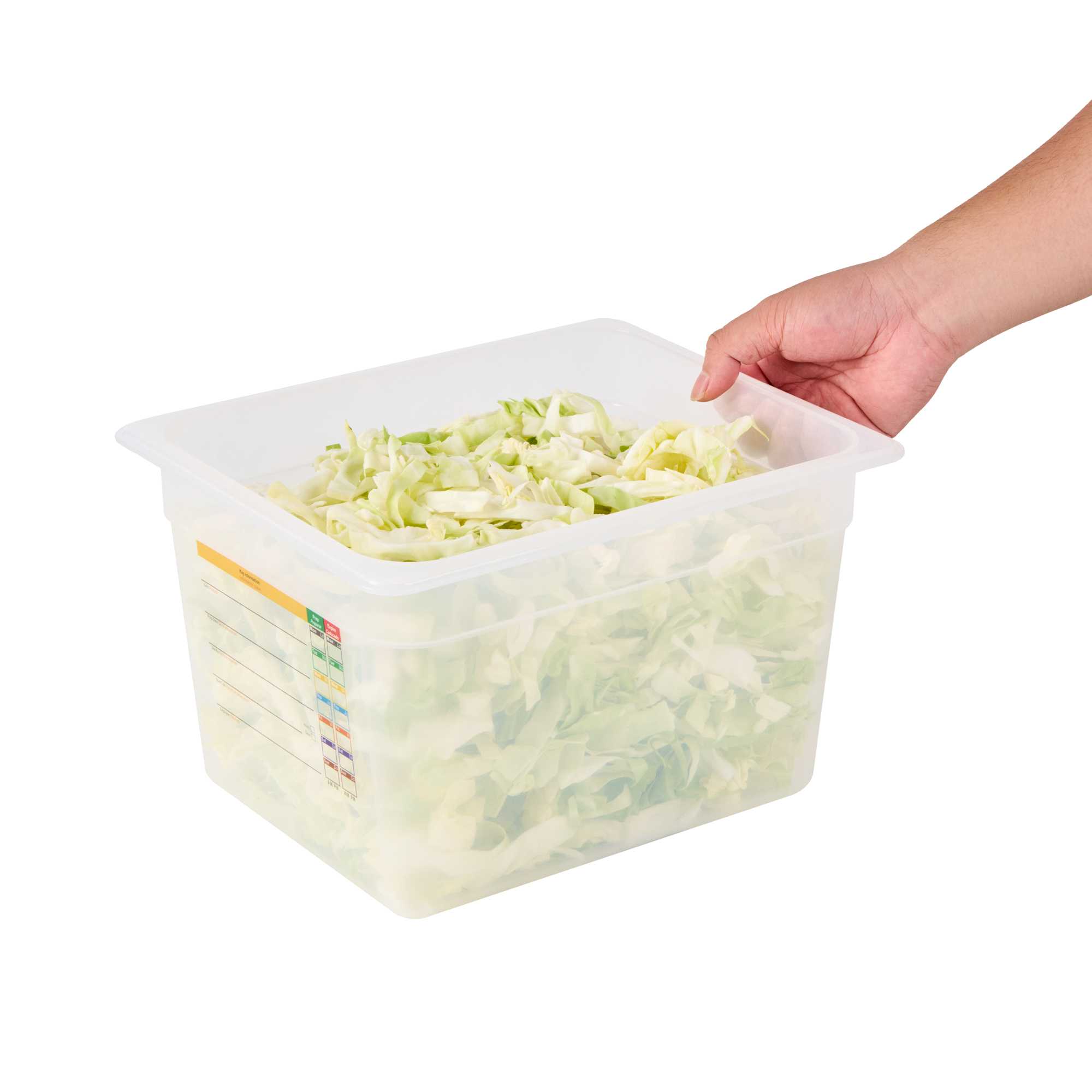 Met Lux Rectangle White Polypropylene Half Size Food Pan - 8" Deep, with Label - 1 count box