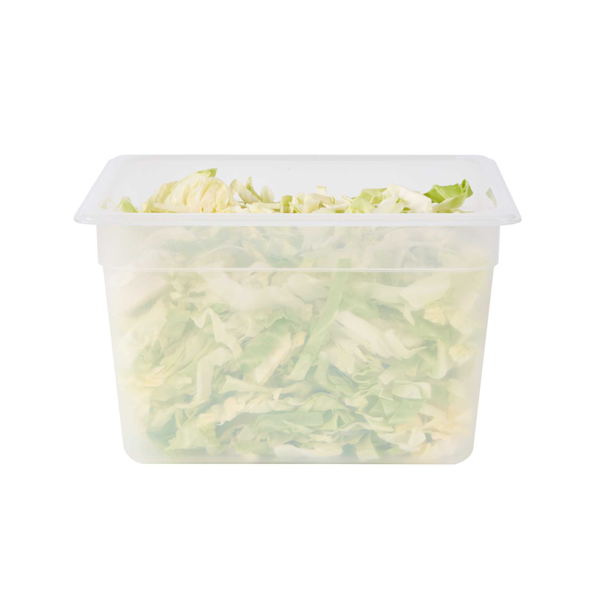 Met Lux Rectangle White Polypropylene Half Size Food Pan - 8" Deep, with Label - 1 count box