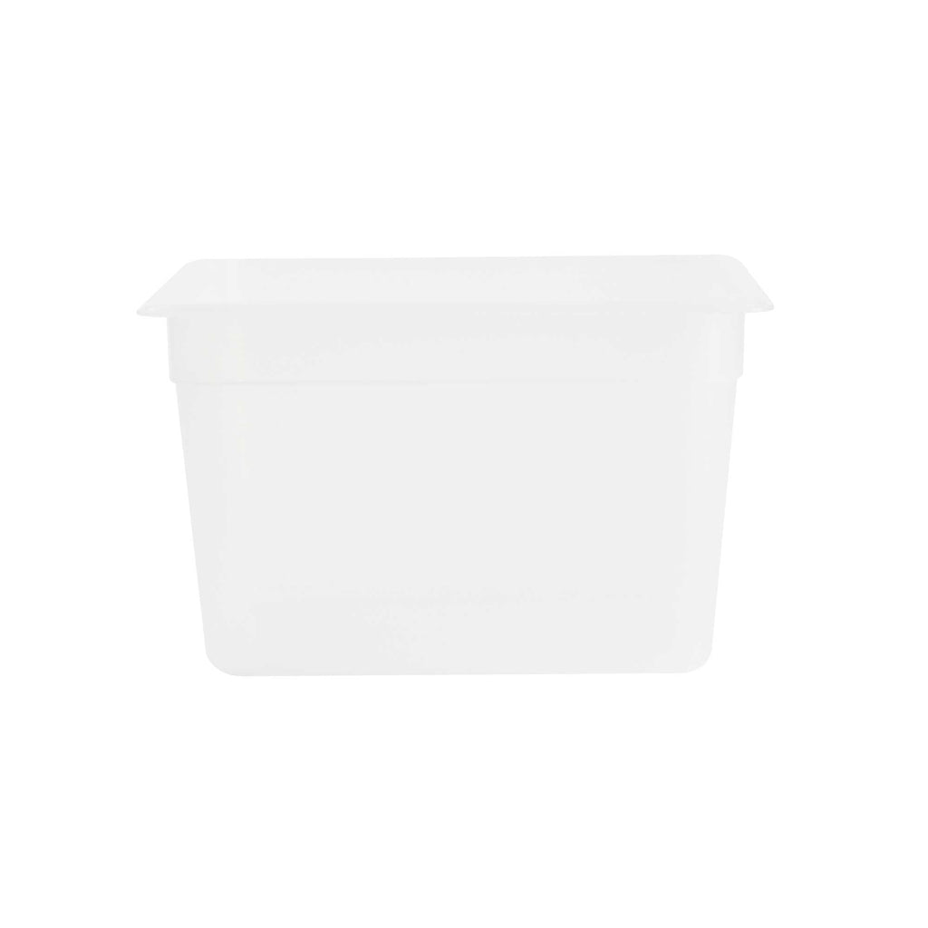 Met Lux Rectangle White Polypropylene Half Size Food Pan - 8" Deep, with Label - 1 count box