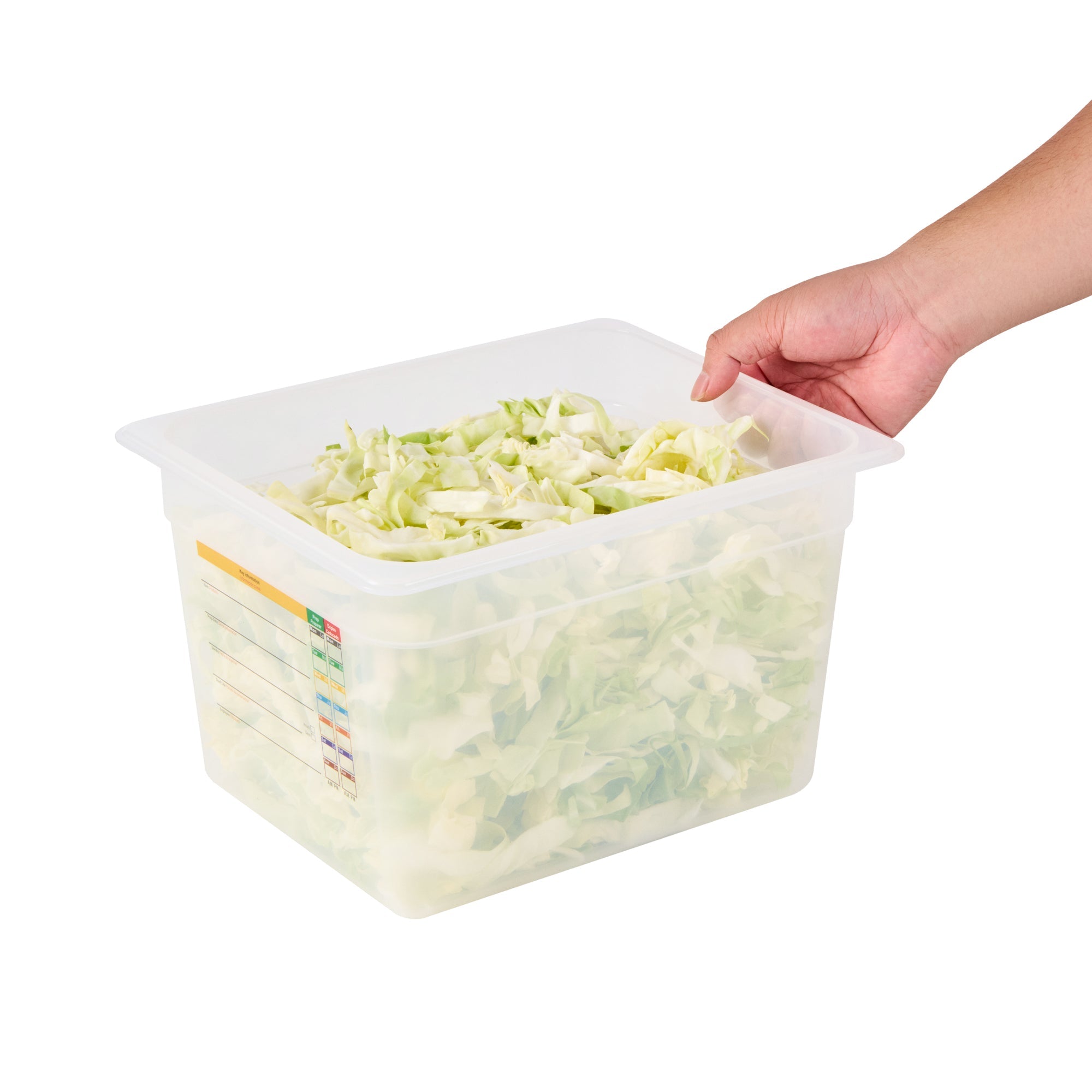 Met Lux Rectangle White Polypropylene Half Size Food Pan - 8" Deep, with Label - 10 count box