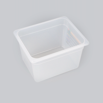 Met Lux Rectangle White Polypropylene Half Size Food Pan - 8" Deep, with Label - 10 count box
