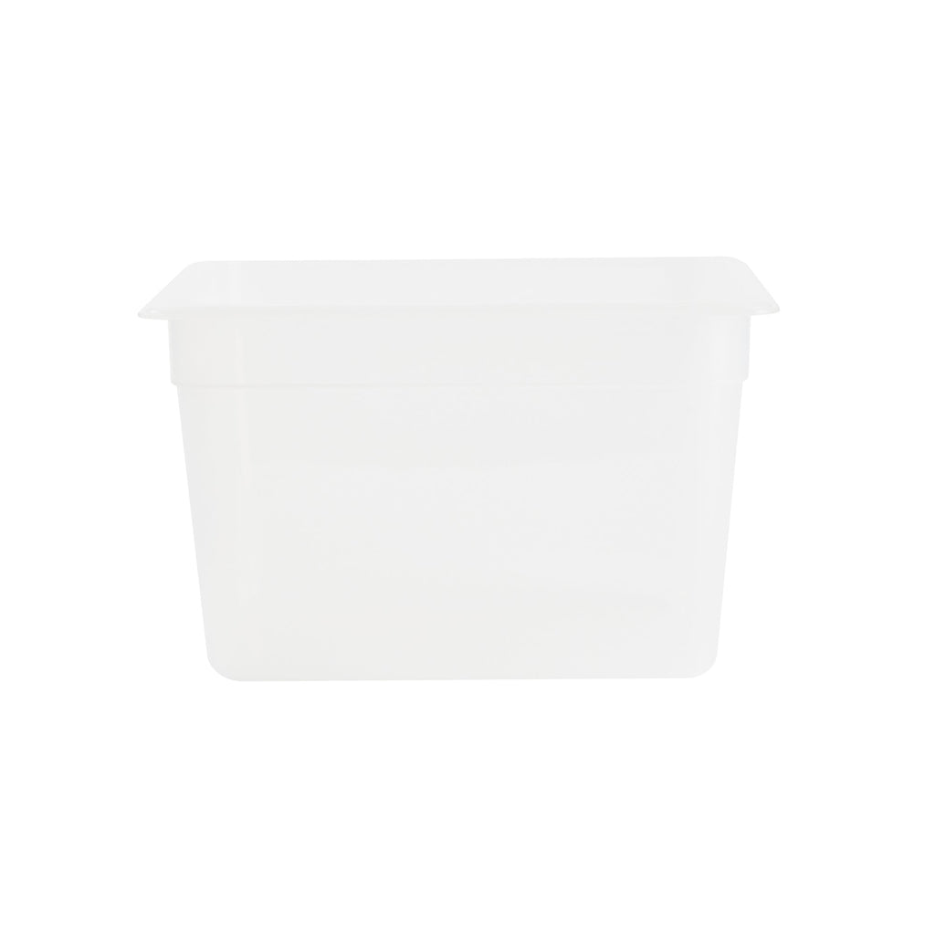 Met Lux Rectangle White Polypropylene Half Size Food Pan - 8" Deep, with Label - 10 count box