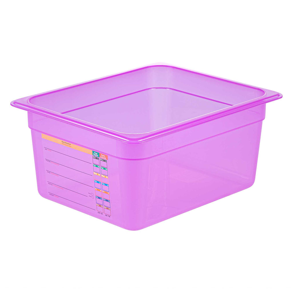 Met Lux Purple Allergen-Free Polypropylene Half Size Food Pan - 6" Deep, with Label - 1 count box