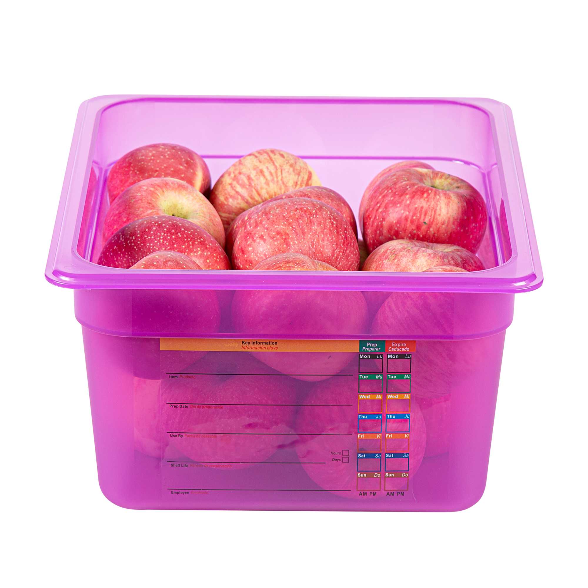 Met Lux Purple Allergen-Free Polypropylene Half Size Food Pan - 6" Deep, with Label - 1 count box