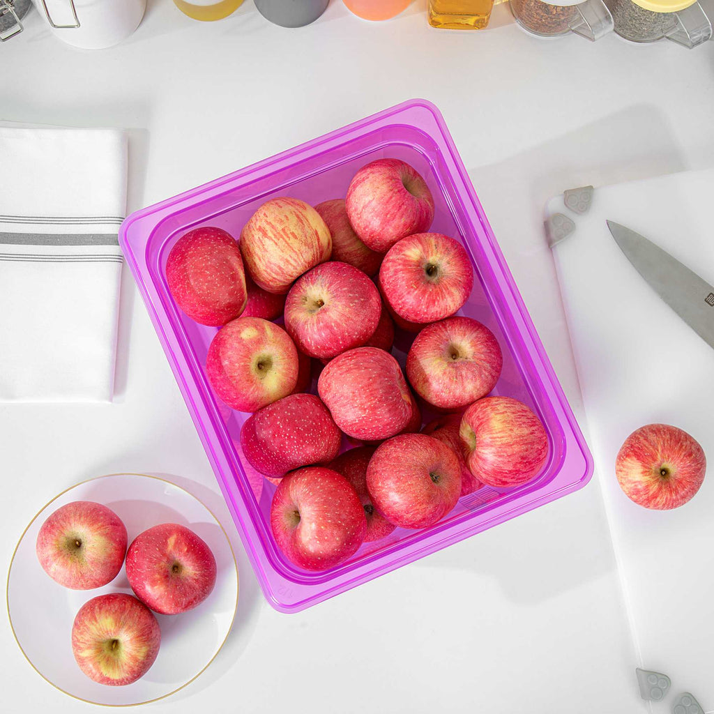 Met Lux Purple Allergen-Free Polypropylene Half Size Food Pan - 6" Deep, with Label - 1 count box