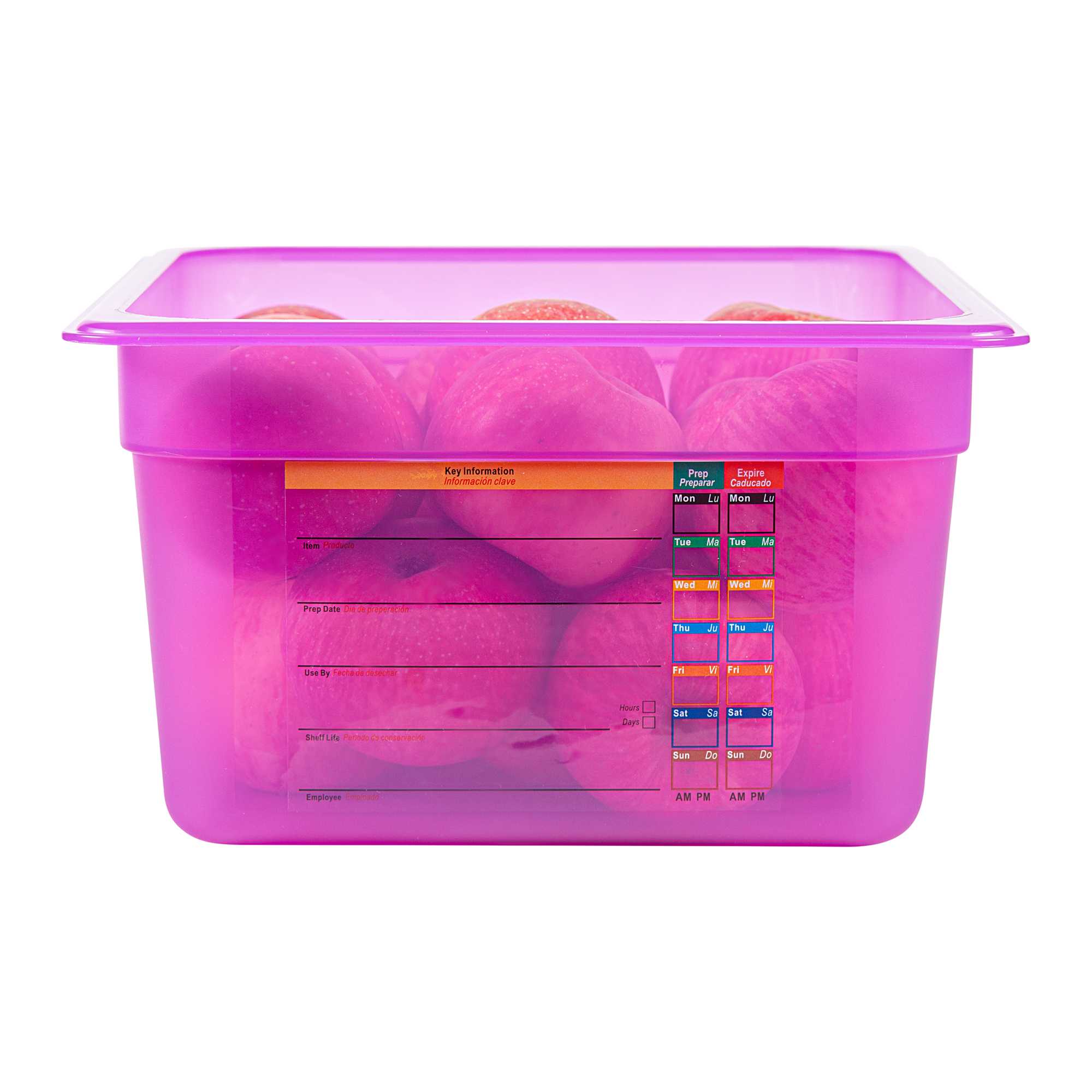 Met Lux Purple Allergen-Free Polypropylene Half Size Food Pan - 6" Deep, with Label - 10 count box