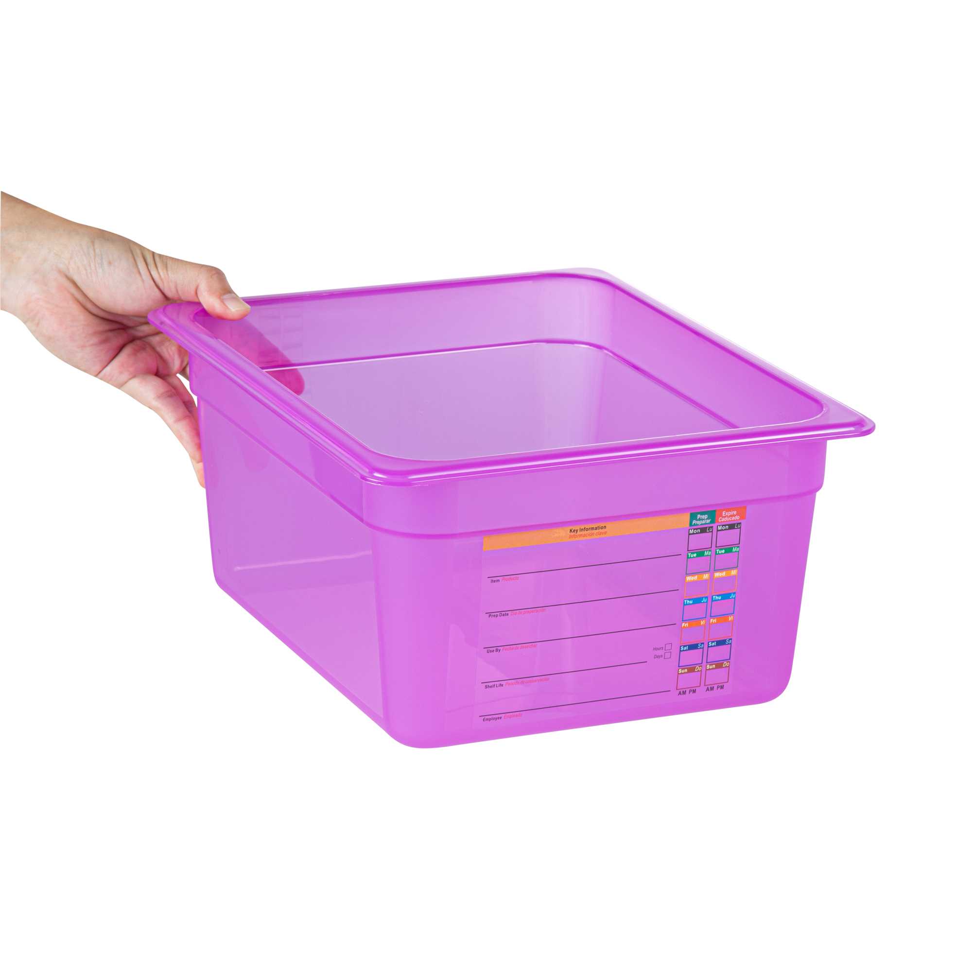 Met Lux Purple Allergen-Free Polypropylene Half Size Food Pan - 6" Deep, with Label - 10 count box
