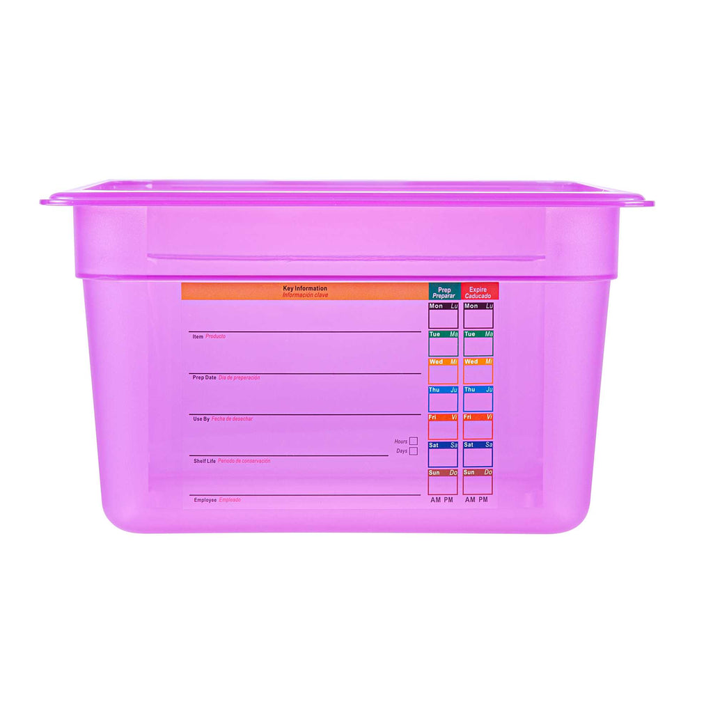 Met Lux Purple Allergen-Free Polypropylene Half Size Food Pan - 6" Deep, with Label - 10 count box