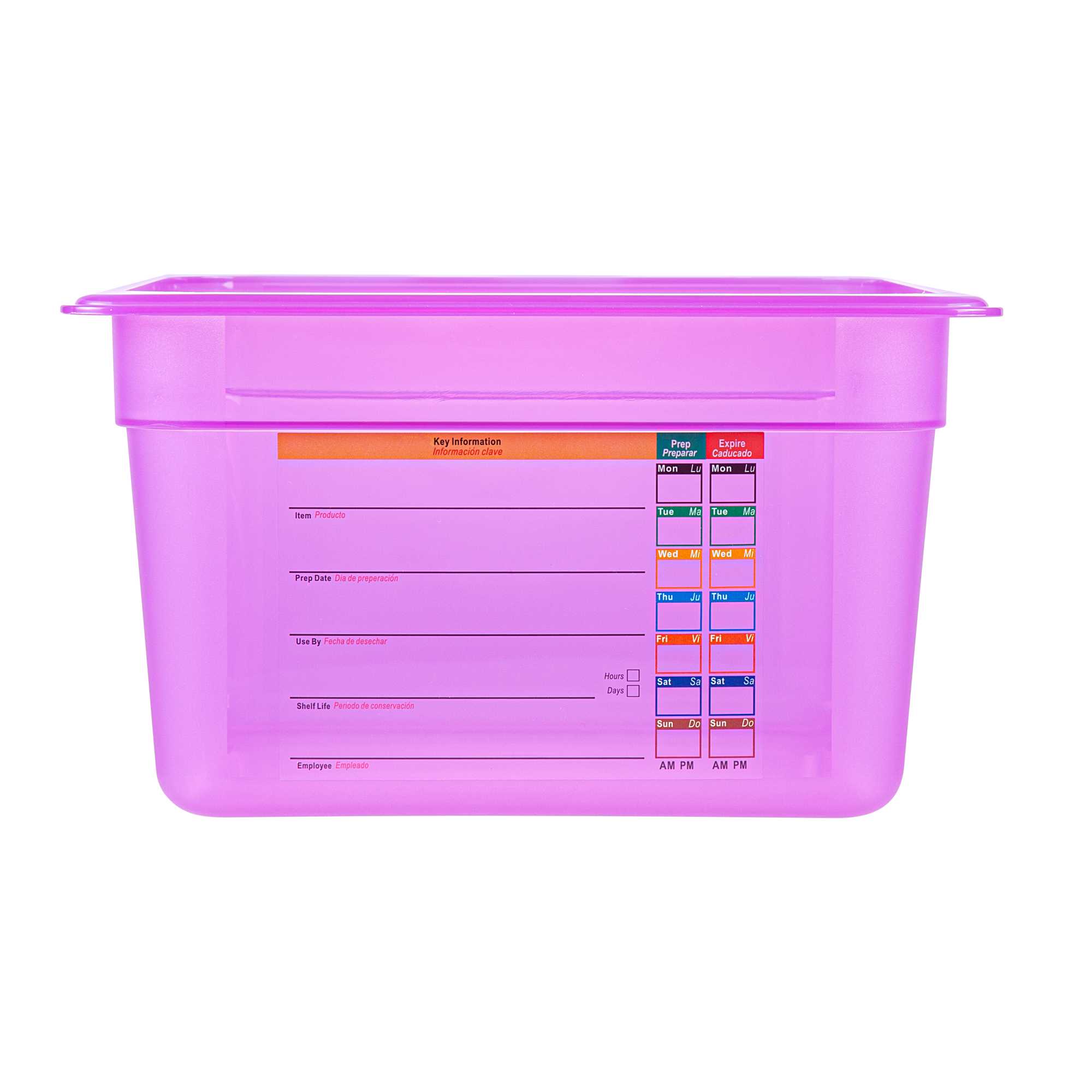 Met Lux Purple Allergen-Free Polypropylene Half Size Food Pan - 6" Deep, with Label - 10 count box