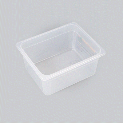 Met Lux Rectangle White Polypropylene Half Size Food Pan - 6" Deep, with Label - 1 count box