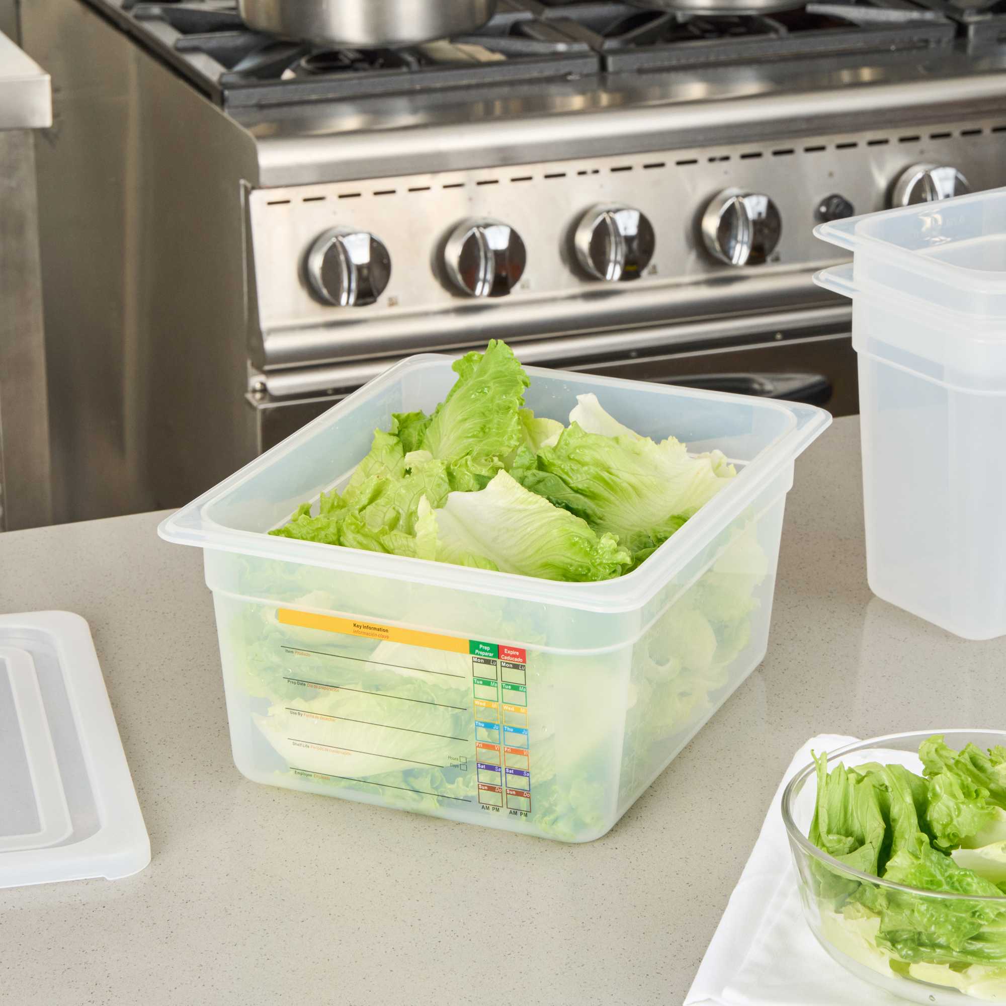 Met Lux Rectangle White Polypropylene Half Size Food Pan - 6" Deep, with Label - 1 count box