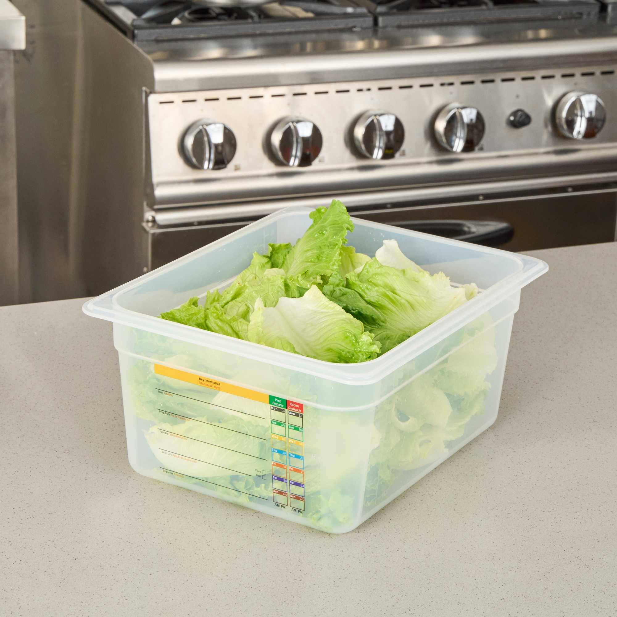 Met Lux Rectangle White Polypropylene Half Size Food Pan - 6" Deep, with Label - 1 count box