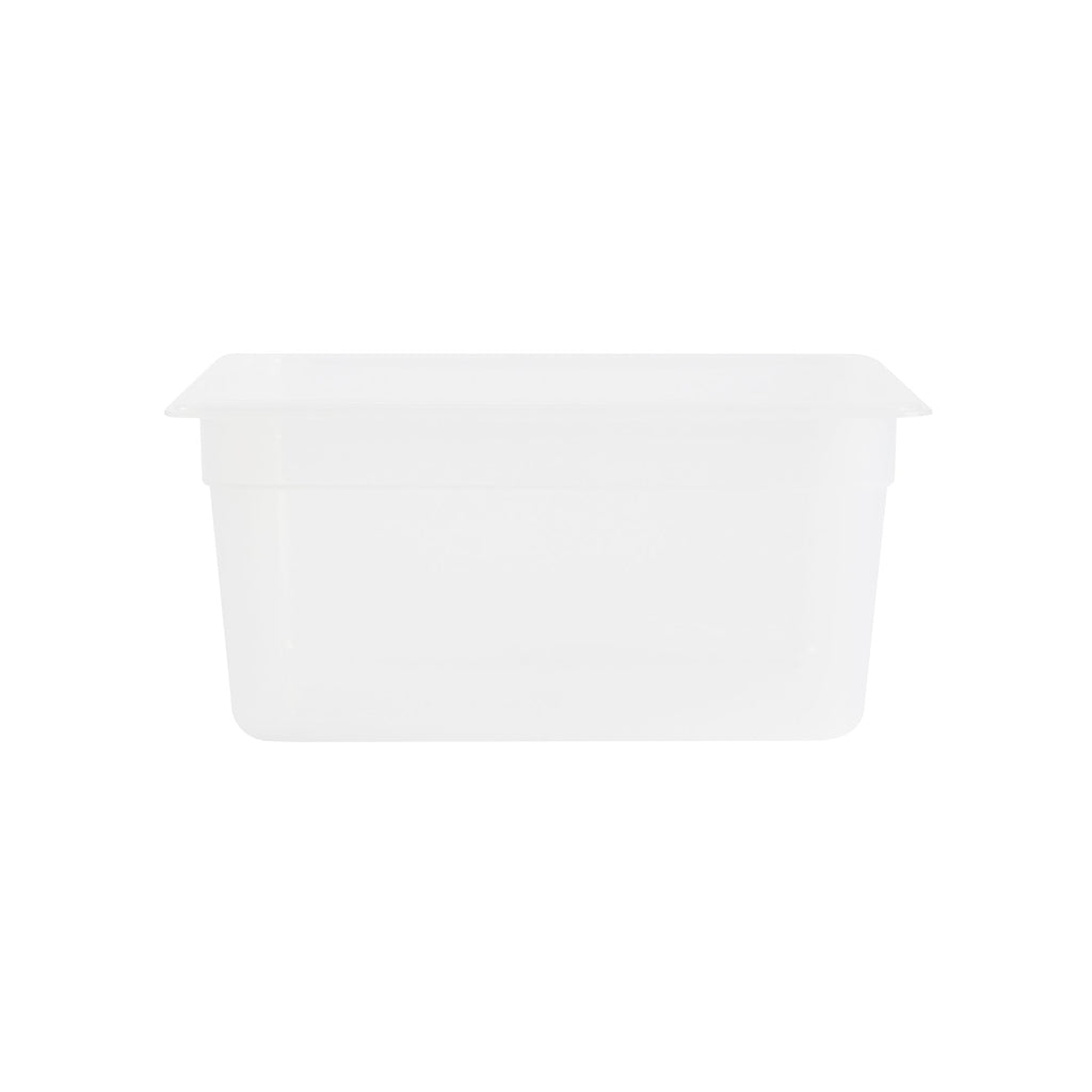 Met Lux Rectangle White Polypropylene Half Size Food Pan - 6" Deep, with Label - 10 count box