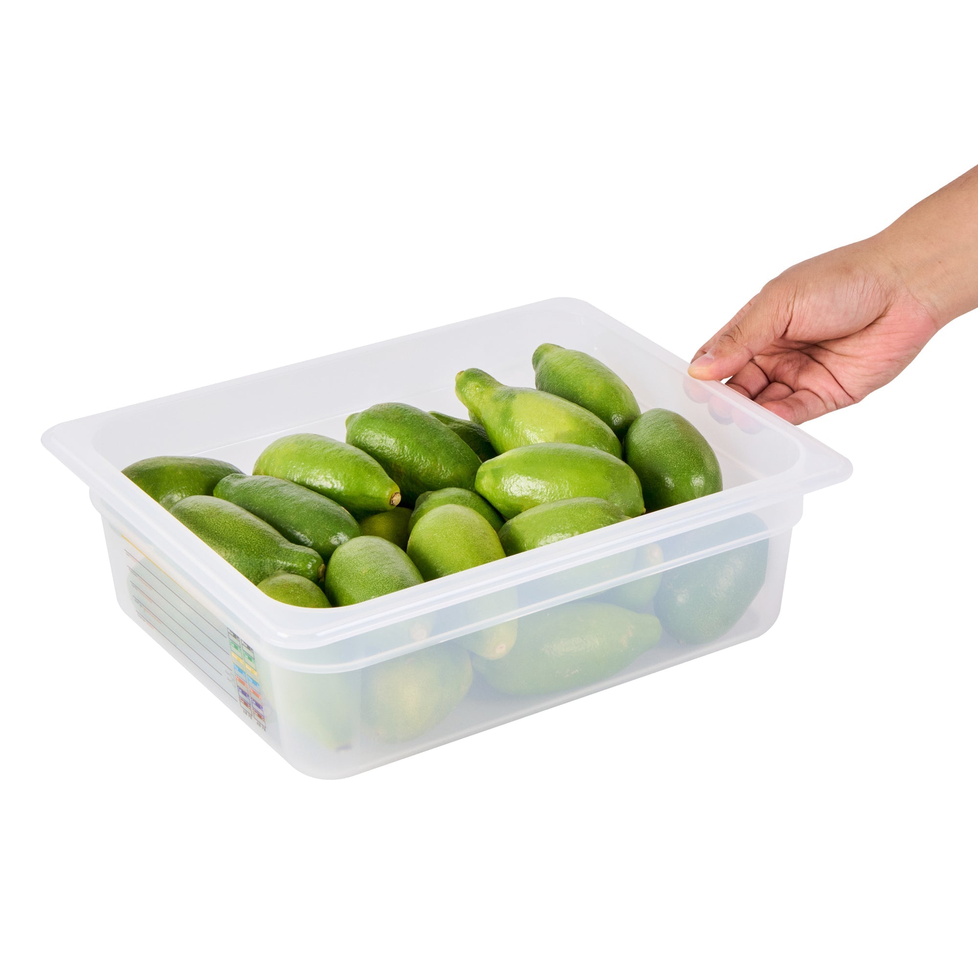 Met Lux Rectangle White Polypropylene Half Size Food Pan - 4" Deep, with Label - 10 count box
